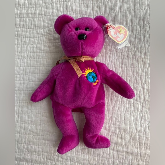 🆕 NEW Authentic Misspelled "Millenium" Ty Beanie Baby Millennium the Bear - Picture 2 of 10